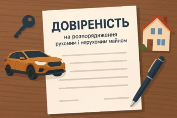 Довіреність на розпорядження рухомим і нерухомим майном