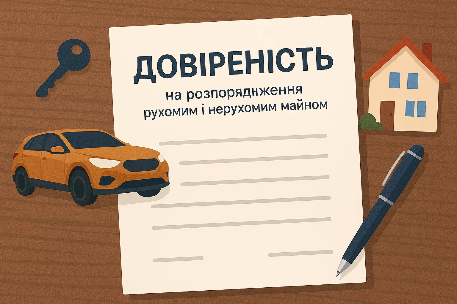 Довіреність на розпорядження рухомим і нерухомим майном